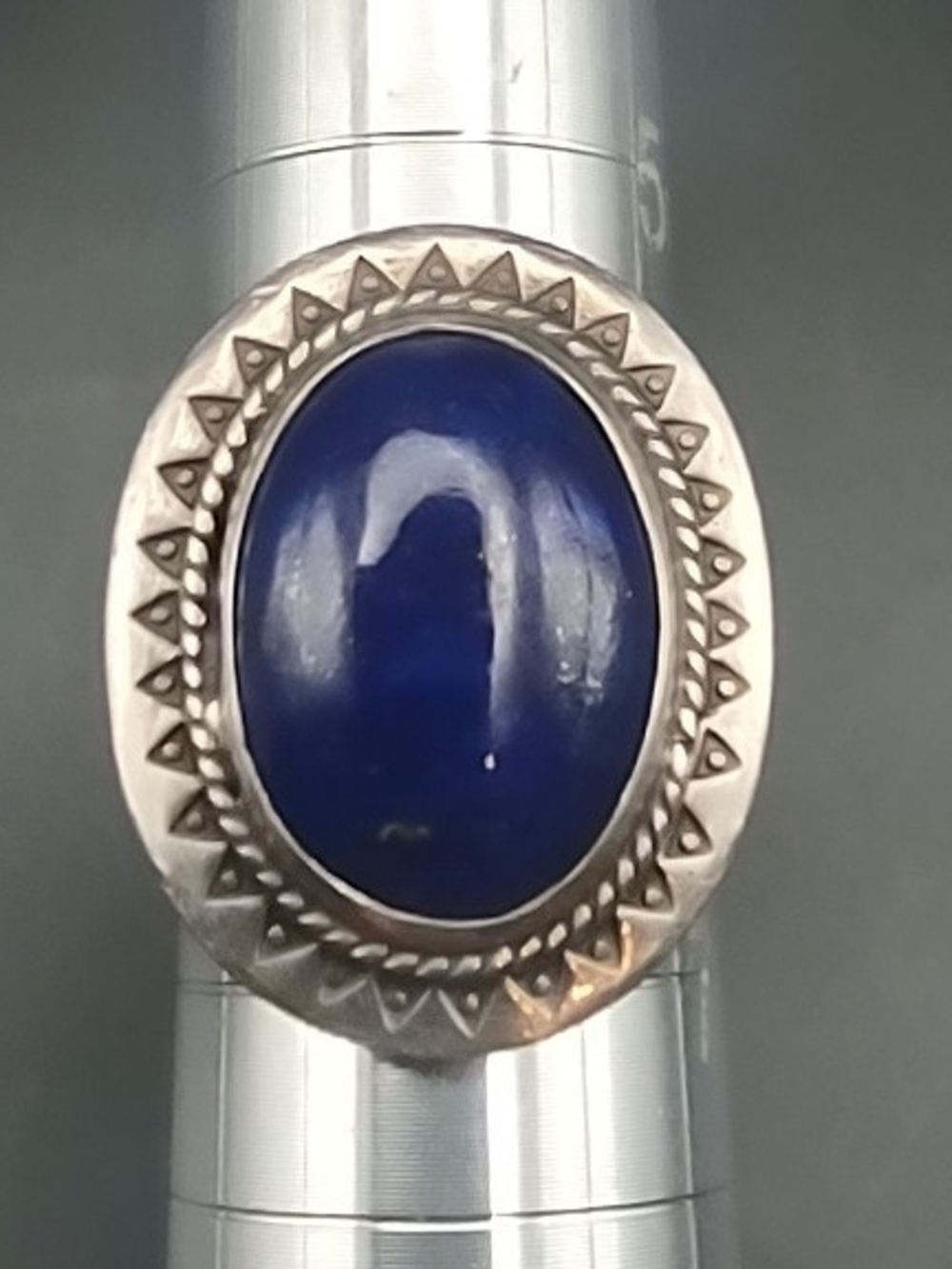 Beautiful Vintage Lapis Sterling Ring Size 7